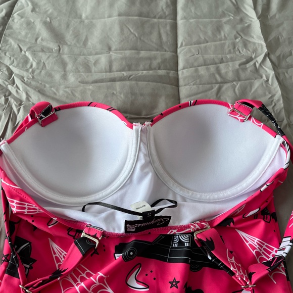 Sourpuss Spooky Print One Piece Bathing Suit - Picture 3 of 4